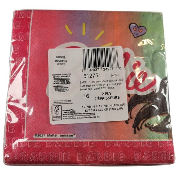 Lot of 2 Packs Barbie Luncheon Napkins - 16 Ct Each Party Supplies Birthday - Picture 3 of 7